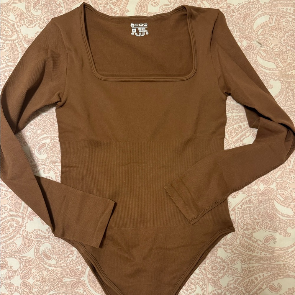 Brown Long Sleeve Bodysuit